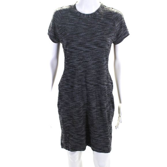 Lululemon Slim Mini Short Sleeve Comfy Dress Black Grey 8 NWOT - Picture 8 of 13